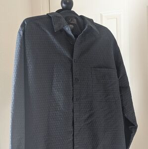 J Ferrar Mens Green Textured Button Down Shirt Long Sleeve XXL Business Casual